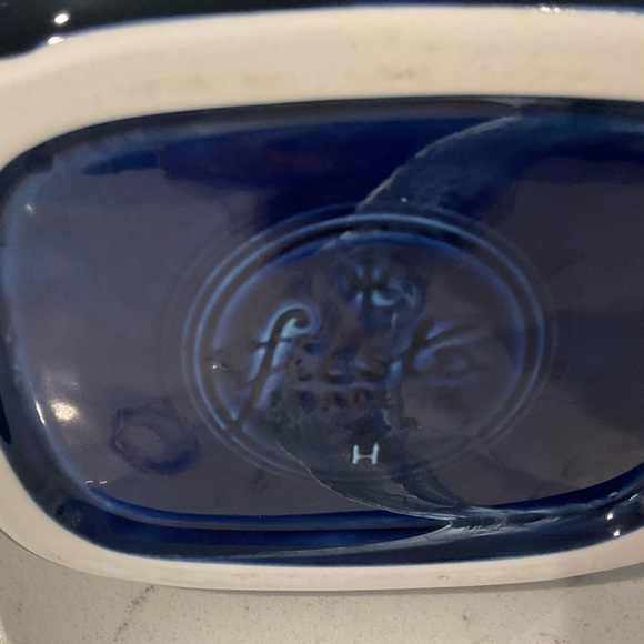 Vintage Cobalt Blue Fiestaware Disk Pitcher Beautiful Piece 7” by 7” - Picture 3 of 9